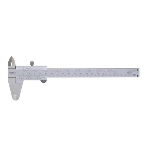 Mitutoyo 530-104 Vernier Calipers, Stainless Steel, for Inside, Outside, Depth and Step Measurements, Metric, 0"/0mm-150mm Range, -0.05mm Accuracy, 0.05mm Resolution, 40mm Jaw Depth