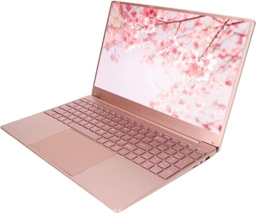 HD Laptop, 15.6in Pink Backlit Keyboard Laptop for Students for Office