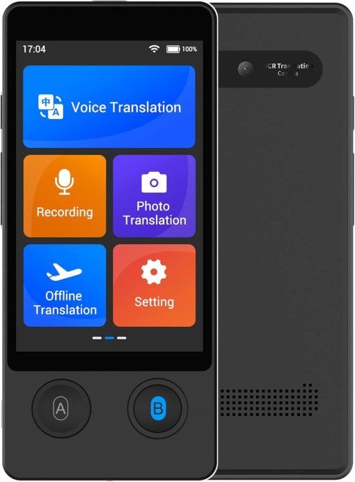 KASTWAVE Offline Language Translator Device, No WiFi or SIM Card Needed Latest AI Voice Translator, 144 Languages and Accents 97% Accuracy with 3.7 inch Touchscreen Instant Two Way Translation