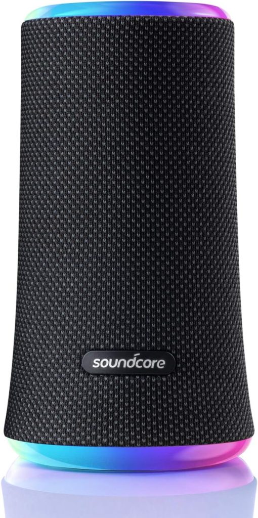 Soundcore Anker Flare 2 Bluetooth Speaker, with IPX7 Waterproof Protection and 360° Sound for Backyard and Beach Party, 20W Wireless Speaker with PartyCast, EQ Adjustment, and 12-Hour Playtime