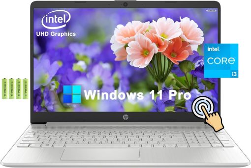 HP 15 15.6" HD Touchscreen Laptop for Home & Student, 12th Gen Intel Core i3-1215U(Up to 4.4 GHz), 12GB RAM 256GB PCIe SSD, Numeric Keypad, Wi-Fi 5, 11 Hrs Battery Life, Windows 11 Pro, w/Battery