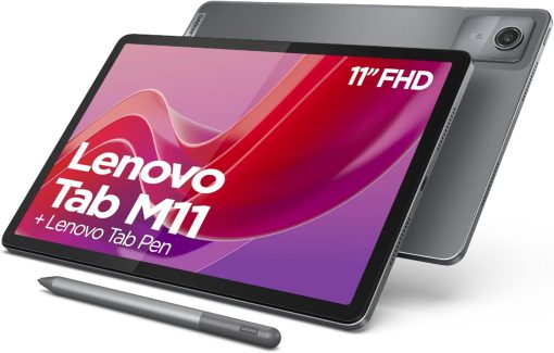 Lenovo Tab M11 Tablet | 11 Inch WUXGA Touch Display | MediaTek Helio G88 | 8GB RAM | 128GB SSD | Wi-Fi | Android 13 | Grey | Includes Tab Pen